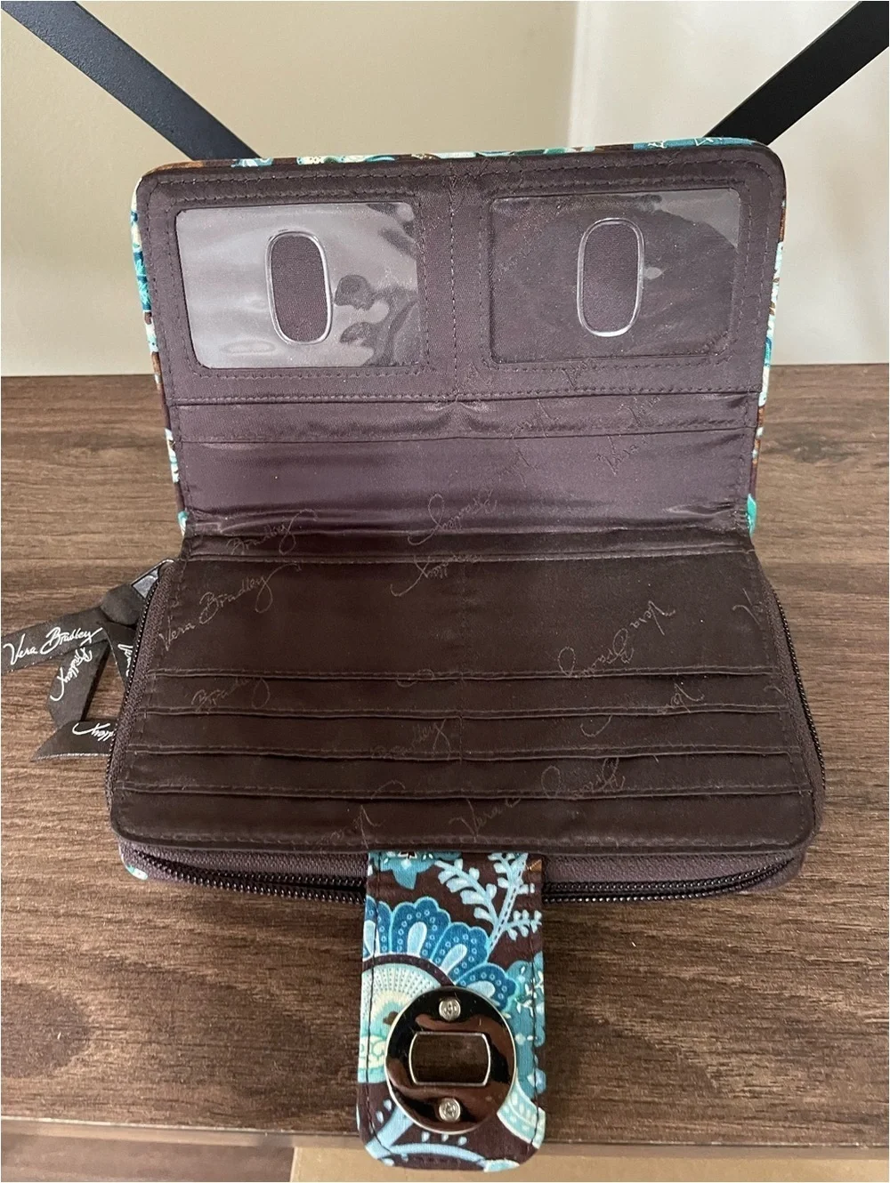 Vera Bradley Quilted Floral Print Wallet with Turn Lock Closure